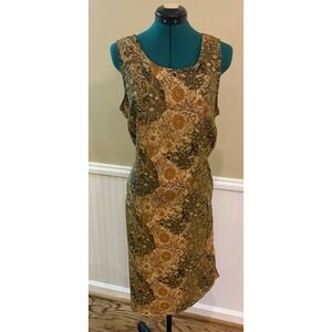 Sweet Woman Women's XL Paisley Floral Sleeveless Sheath Midi Dress Boho